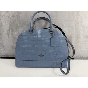COACH SIERRA SATCHEL CROCODILE-EMBOSSED LEATHER BAG F38954 CORNFLOWER